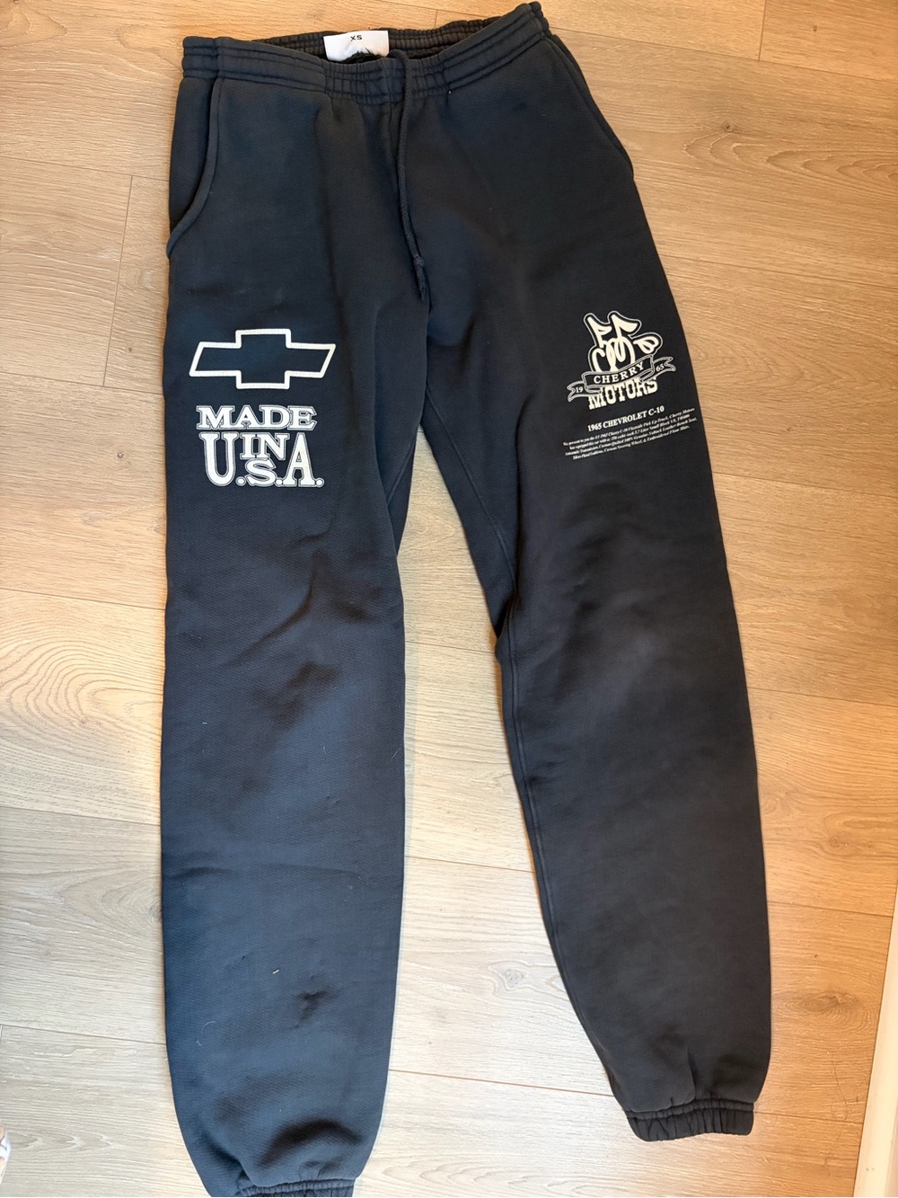 Cherry LA Sweatpants with 'Made U.S.A.' Chevrolet Logo